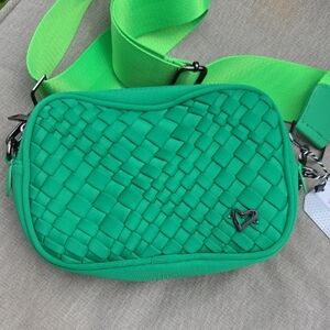 Prenelove Green Woven Bag With Straps